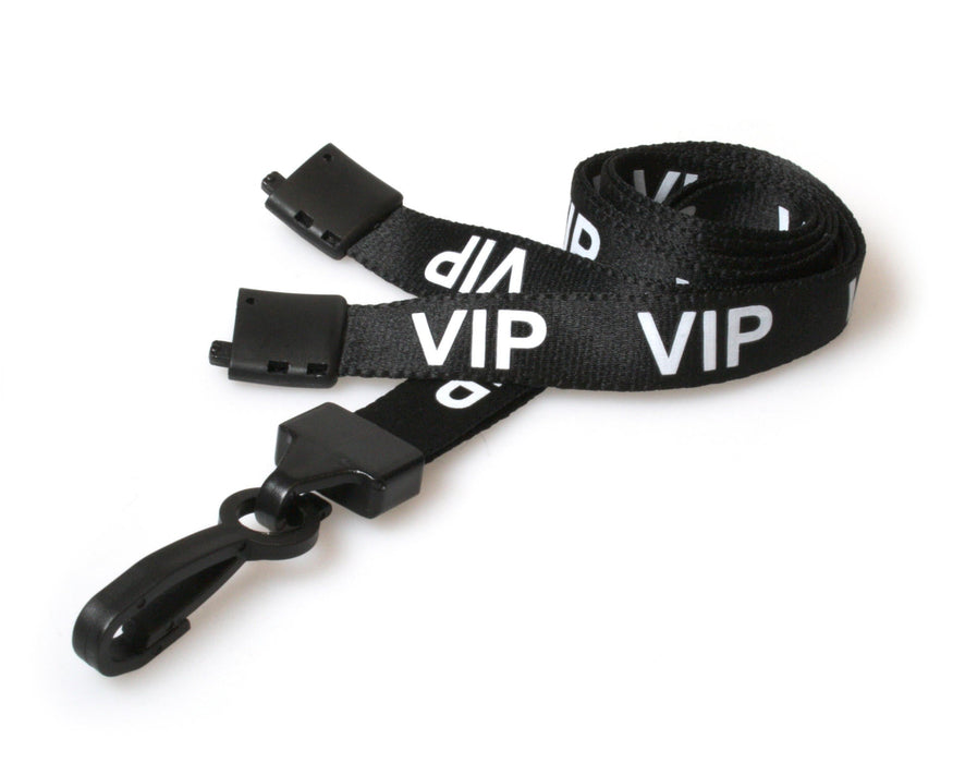 15mm Recycled Role-Printed Lanyards with Plastic J Clip – Visitor, Staff, Student, Governor, Event Staff, Volunteer, Temporary, First Aid, Contractor, VIP, Security, Rainbow & NHS (Pack of 100)