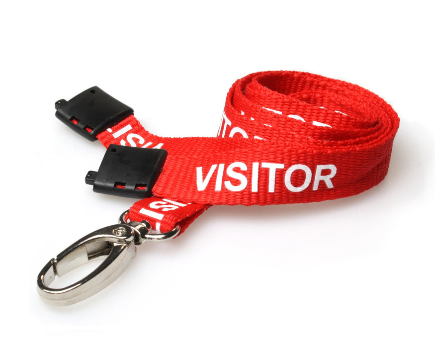 15mm Recycled Staff, Visitor, Student, Contractor & Rainbow Lanyards with Metal Lobster Clip – Eco-Friendly ID Lanyards (Pack of 100)