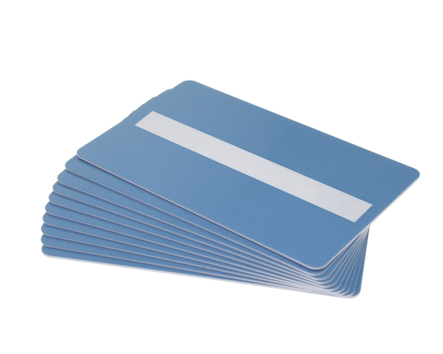 Light Blue Plastic Cards with Signature Strip (Pack of 100)