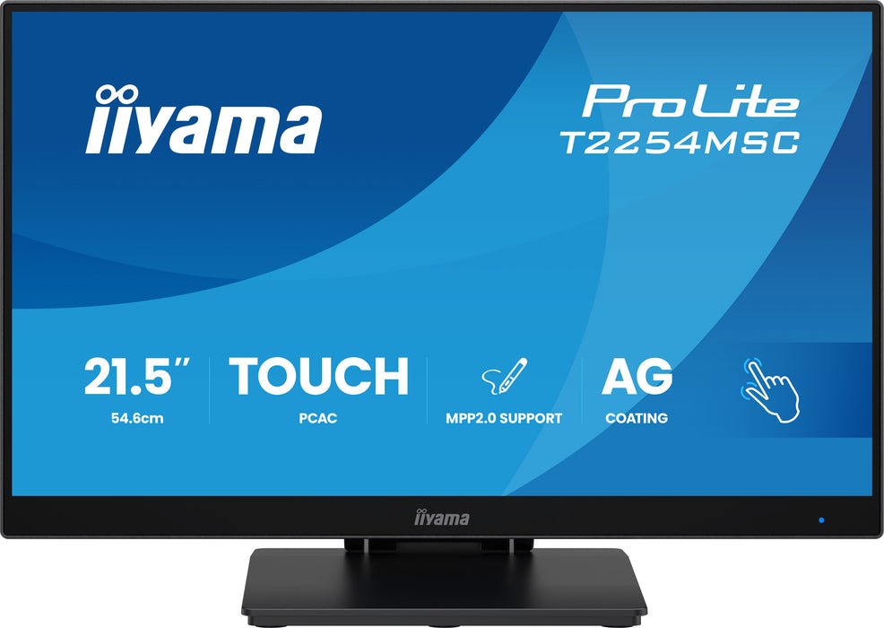 iiyama ProLite T2254MSC-B2AG 21.5" Full HD Touchscreen Monitor – PCAP 10-Point Touch, Anti-Glare Coating, IPS Panel
