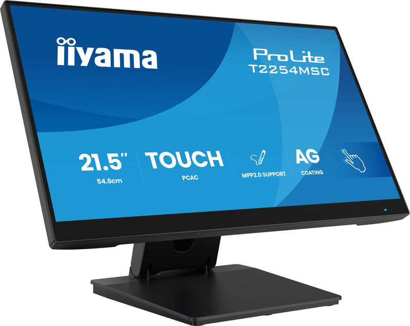 iiyama ProLite T2254MSC-B2AG 21.5" Full HD Touchscreen Monitor – PCAP 10-Point Touch, Anti-Glare Coating, IPS Panel