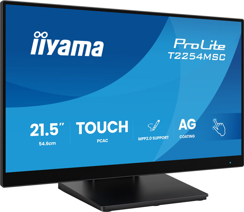 iiyama ProLite T2254MSC-B2AG 21.5" Full HD Touchscreen Monitor – PCAP 10-Point Touch, Anti-Glare Coating, IPS Panel