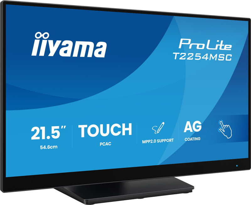 iiyama ProLite T2254MSC-B2AG 21.5" Full HD Touchscreen Monitor – PCAP 10-Point Touch, Anti-Glare Coating, IPS Panel