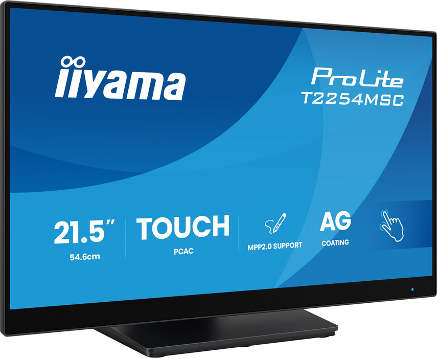 iiyama ProLite T2254MSC-B2AG 21.5" Full HD Touchscreen Monitor – PCAP 10-Point Touch, Anti-Glare Coating, IPS Panel