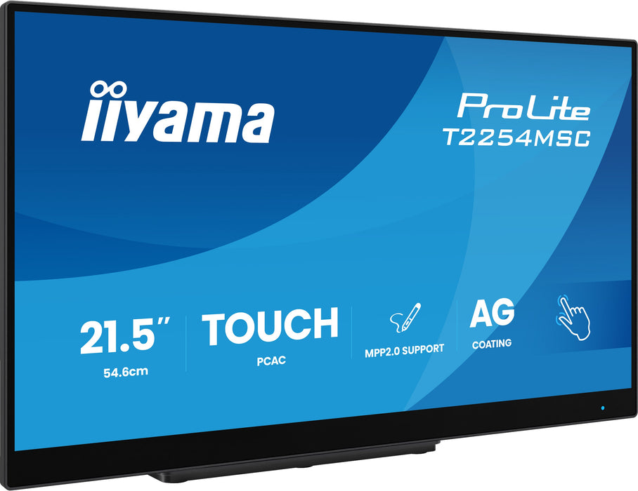 iiyama ProLite T2254MSC-B2AG 21.5" Full HD Touchscreen Monitor – PCAP 10-Point Touch, Anti-Glare Coating, IPS Panel
