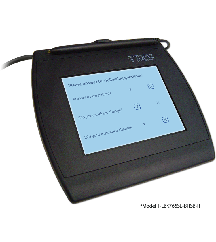 Topaz SignatureGem LCD 4x5 SE Dual Interface Signature Pad (T-LBK766SE-BHSB-R)