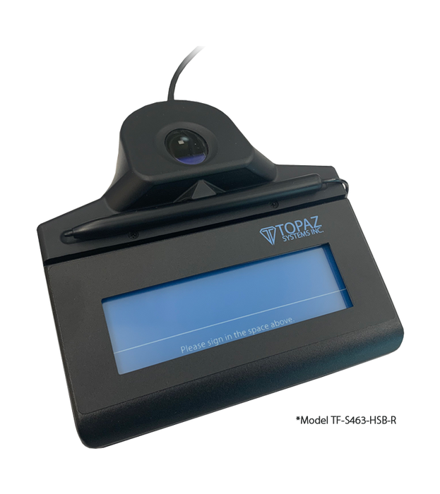 Topaz IDGemLite LCD 1x5 Backlit Signature Pad with Fingerprint Scanner (TF-LBK463-HSB-R)
