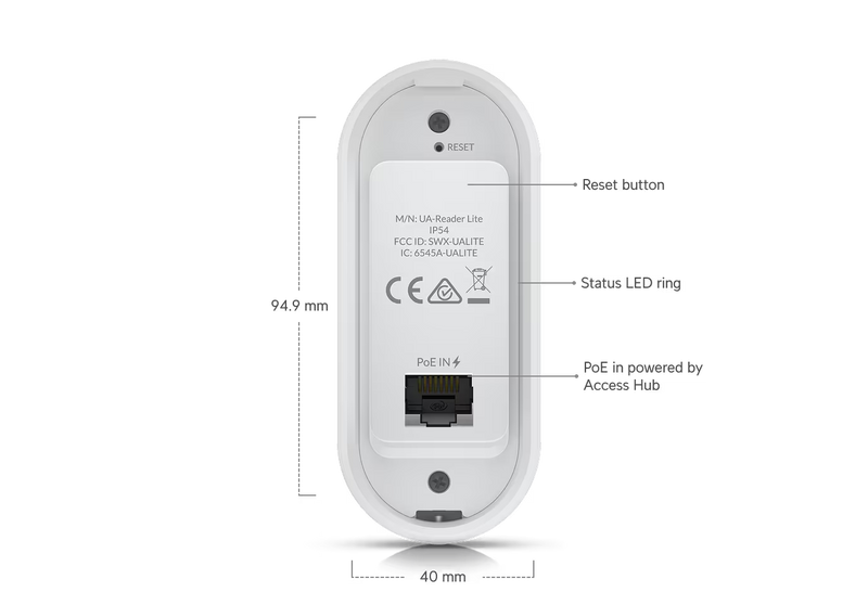Ubiquiti UniFi Access Reader Lite | Silver NFC Door Entry Terminal