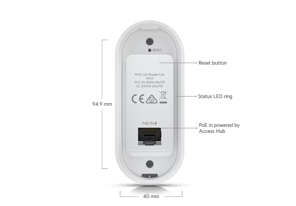Ubiquiti UniFi Access Reader Lite | Silver NFC Door Entry Terminal