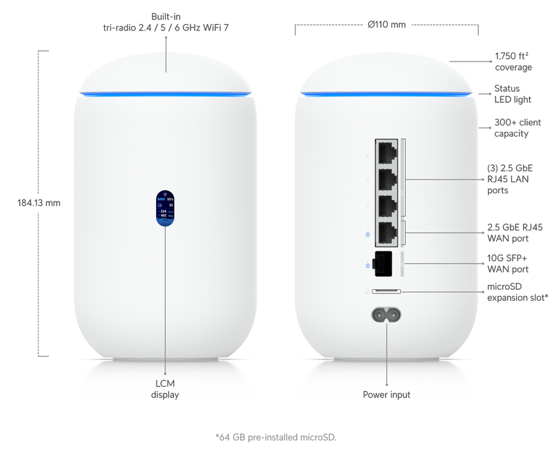 Ubiquiti UniFi Dream Router 7 | UDR7 Wi-Fi 7 Cloud Gateway