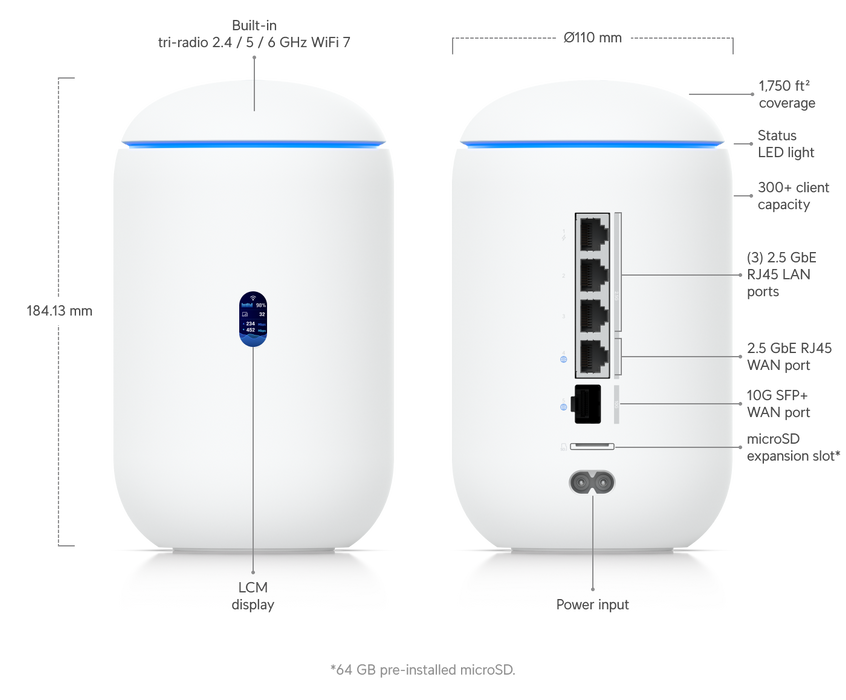 Ubiquiti UniFi Dream Router 7 | UDR7 Wi-Fi 7 Cloud Gateway