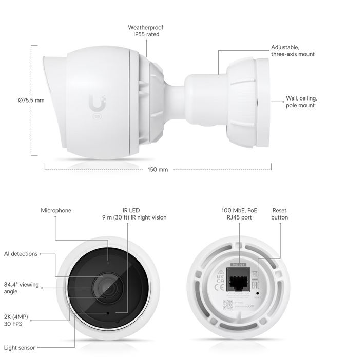 Ubiquiti UniFi Protect G5 Bullet Camera (UVC-G5-BULLET)