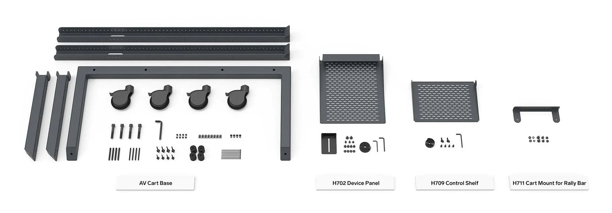 Heckler Design H730-BG AV Cart for Logitech Rally Bar / Rally Bar Mini
