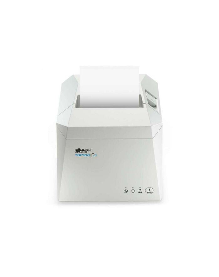 Star Micronics TSP143IV Thermal Receipt Printer, 80mm Wide Paper, 24VDC Internal Power Supply, Autocutter, USB-C, USB-A with AOA Android Data & Charge, Ethernet LAN, CloudPRNT, Grey Case, UK & EU Version